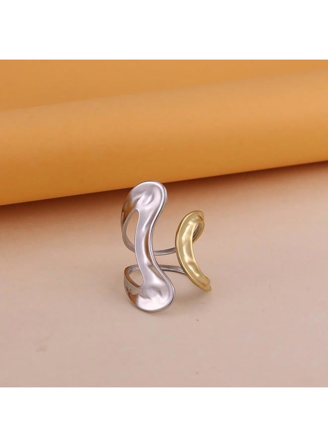 CSIYANJRY99 Gold Rings for Women Non Tarnish Adjustable Thumb Ring for Women Finger Ring Chunky Gold Silver Rings Anillos Para Mujer Stainless Steel New Year Anniversary Birthday Jewelry, Adjustable - Image 4