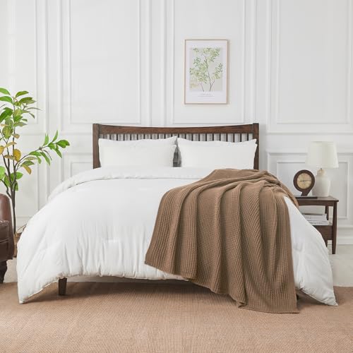 Douceur Light Brown Throw Blanket for Couch, Soft Chunky Cable Knit Throw Blanket, Classic Fisherman's Rib Stitch Pattern Throw for Living Room Gift, 60"X80" - Image 5