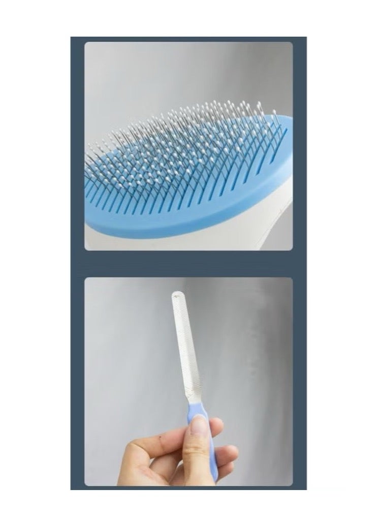 جدويري فرشاة شعر القطط ومقص أظافر القطط من GEDUORIE مع مجموعة أدوات تصفية الأظافر للقطط والجرو والكلاب والحيوانات الأليفة الصغيرة وتصفيف وتساقط شعر الحيوانات الأليفة وإزالة شعر مخلب القطط ومجموعة مقص العناية بالقطط البيضاوية وقص أظافر الانحناء - Image 5