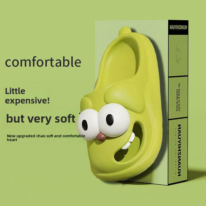 2024 Cartoon Big Eye Dog Slippers for Women Black - Image 5