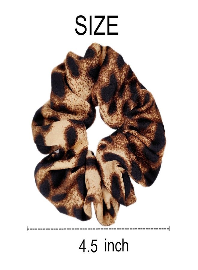 Sufermoe 6 Pcs Satin Silk Hair Scrunchies for Women and Girls, 4.5 inch, Leopard color - Image 3