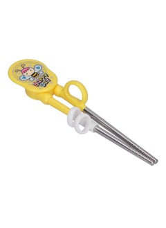 Cartoon Kids Training Chopsticks Stainless Steel Children Baby Learning ChopsticksYellow
