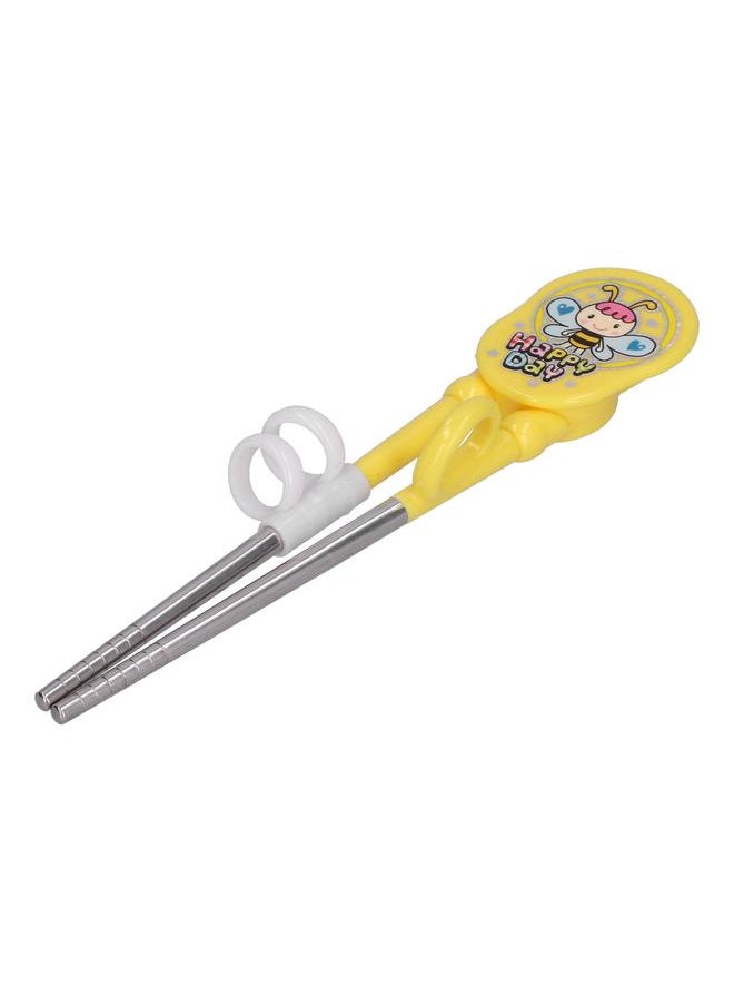 xozgdovg - Cartoon Kids Training Chopsticks Stainless Steel Children Baby Learning ChopsticksYellow - Image 1