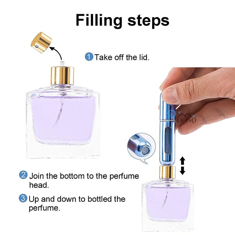 RDOMI RDOMI Perfume Atomiser Bottles 5ml Mini Refillable Spray Portable Liquid Bottle with Visual Window Empty Travel Bottle for Purse Handbag Pocket Luggage Multicolor  - Image 3
