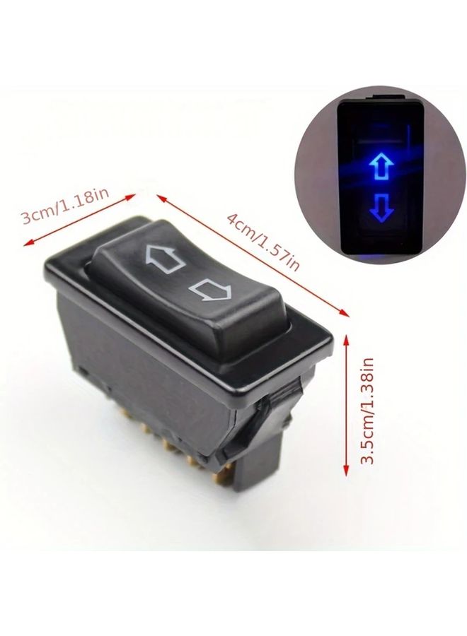 Universal Car Power Window Switch 5 Pin DC 12V 20A Blue 1pc - Image 2
