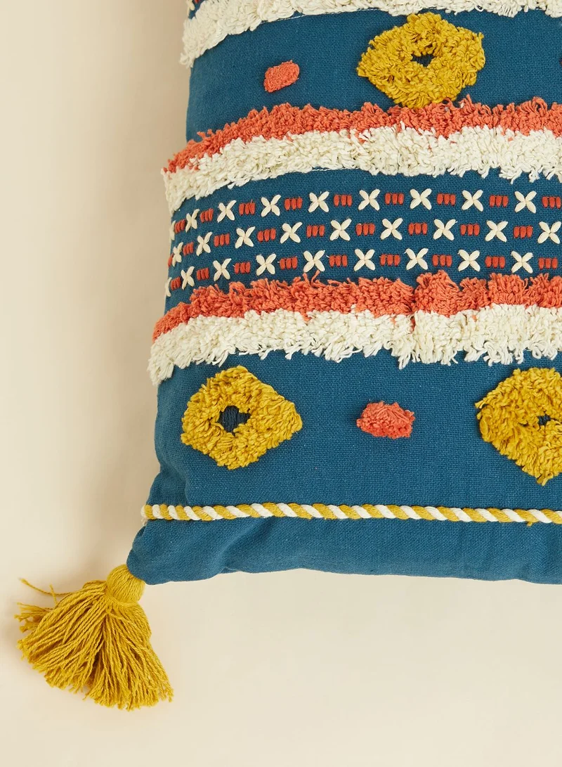 Marks & Spencer Striped Tufted Tassel Cushion