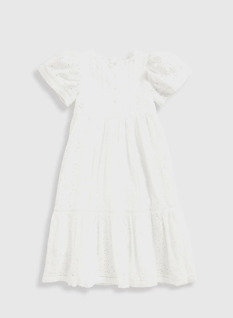 mothercare Eyelet Flutter Sleeve Dress