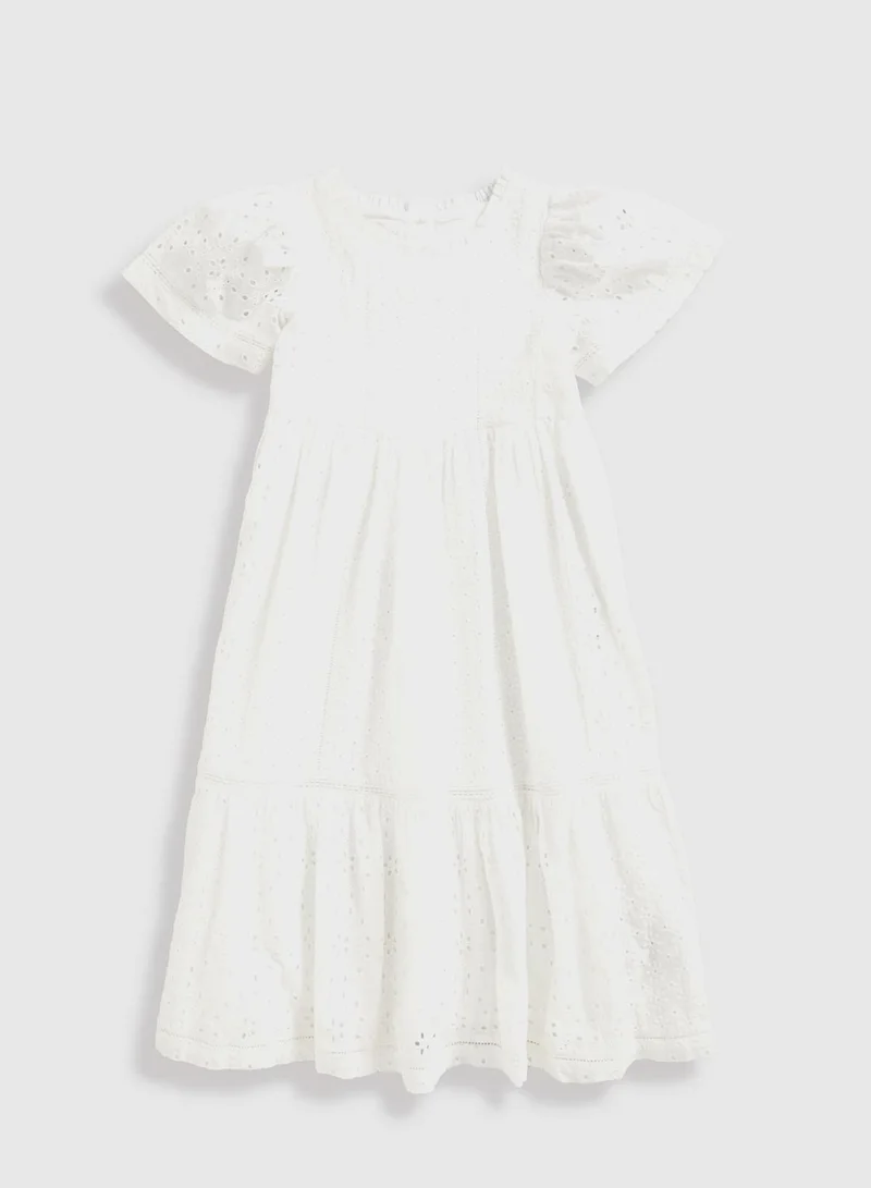 mothercare Eyelet Flutter Sleeve Dress