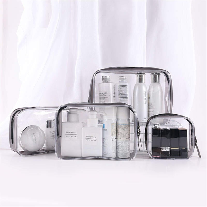 Transparent PVC Toiletry Bag Travel Organizer Clear Cosmetic Makeup Bag Size S - Image 2
