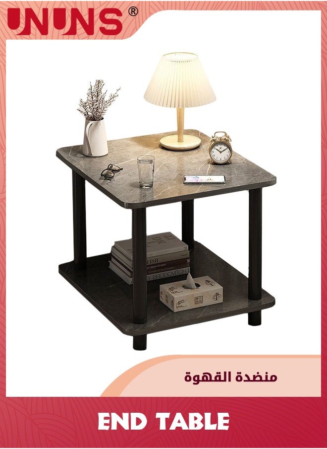 UNUNS 2-Tier Side Table,Wooden Wooden Nightstand,Bedside Sofa Table For Small Space,Living Room,Bed Room  - Image 4