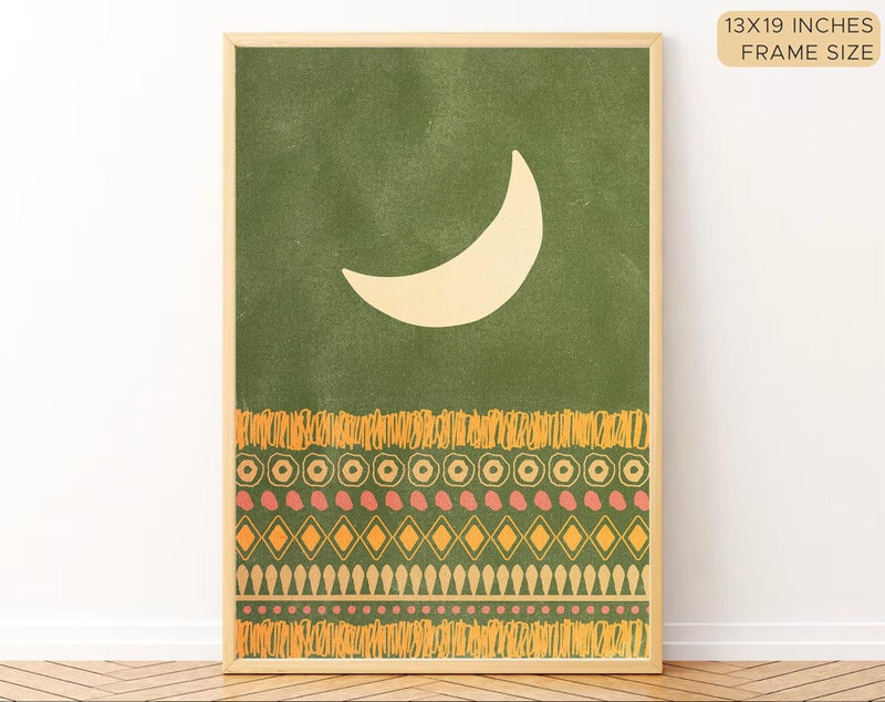 Gamya Boho wall Art Paintings Modern Art Framed Wall Painting for Living Room Bedroom - Wall Posters | Paintings with Frame Set of 3 (14x18 Inches) (Sun Moon) - Image 2