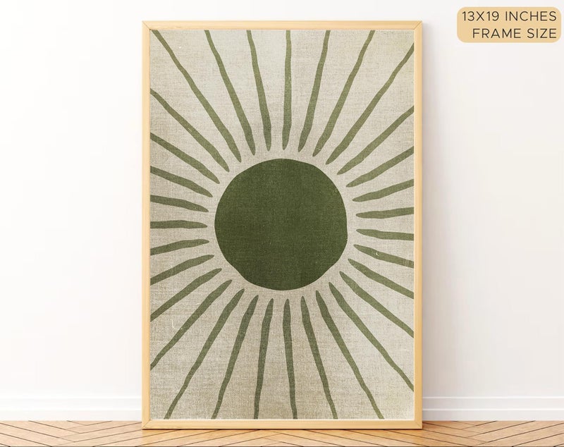 Gamya Boho wall Art Paintings Modern Art Framed Wall Painting for Living Room Bedroom - Wall Posters | Paintings with Frame Set of 3 (14x18 Inches) (Sun Moon) - Image 4