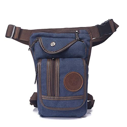 Hebetag Canvas Thigh Drop Leg Bag for Men Tactical Military Motorcycle Rider Multi-pocket Waist Fanny Pack Mens Travel Hiking Climbing Cycling Outdoors - Image 1
