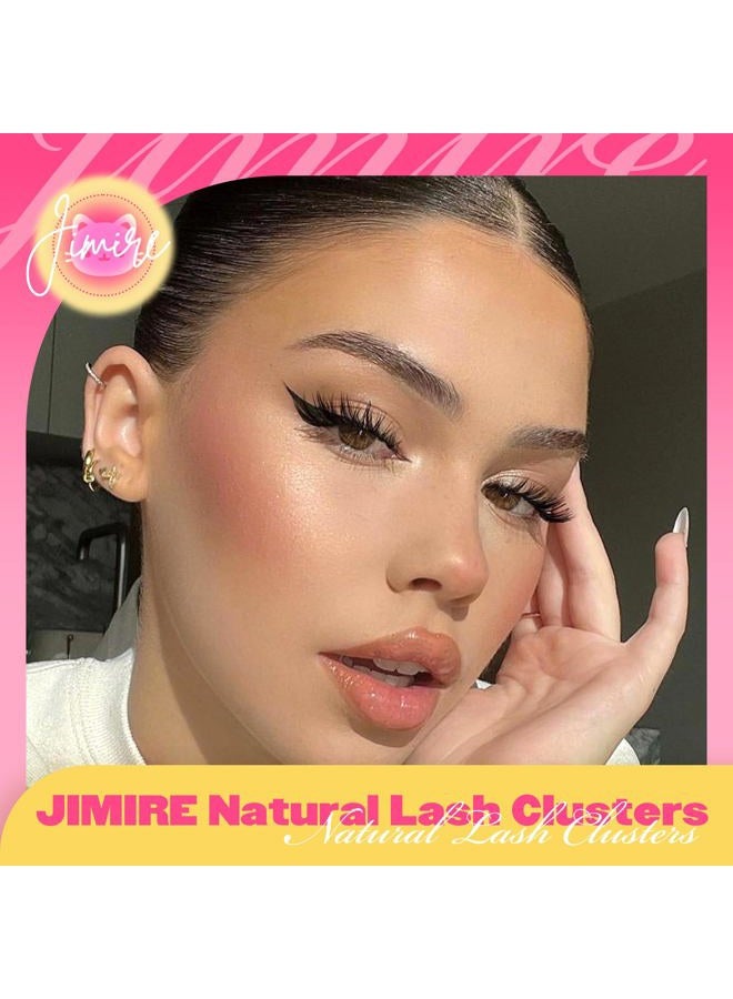 JIMIRE Lash Clusters Kit Wispy Lash Extension Kit 10-16MM Manga Eyelash Clusters Left Right DIY Eyelash Extension Kit with Lash Bond and Seal Soft D-Curly Lashes Clusters 132Pcs - Image 2