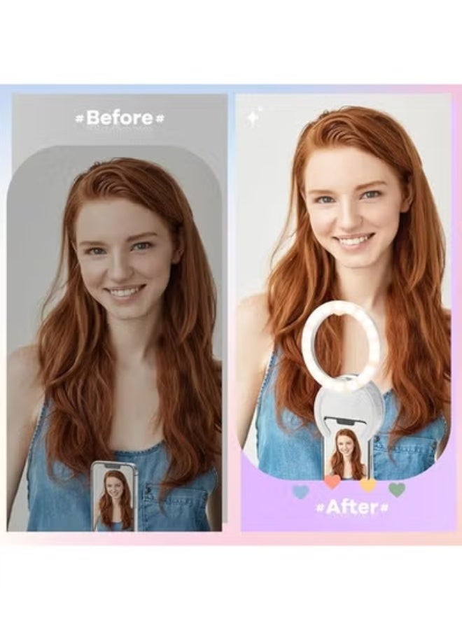 رينج لايت للموبايل يُثبت بالكليب – قابل للدوران وقابل للشحن – مثالي للتصوير والمكياج - Image 5