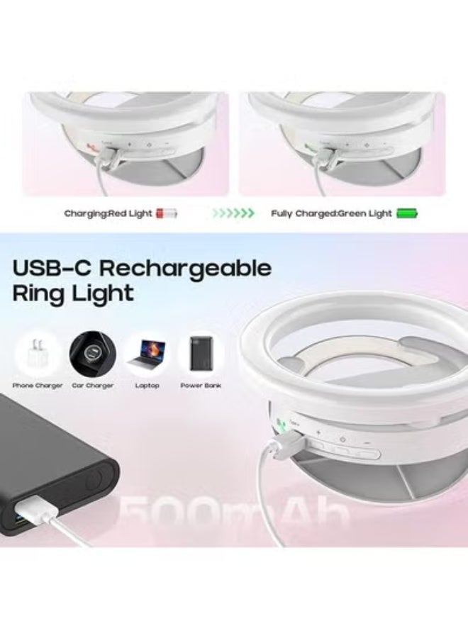 رينج لايت للموبايل يُثبت بالكليب – قابل للدوران وقابل للشحن – مثالي للتصوير والمكياج - Image 2