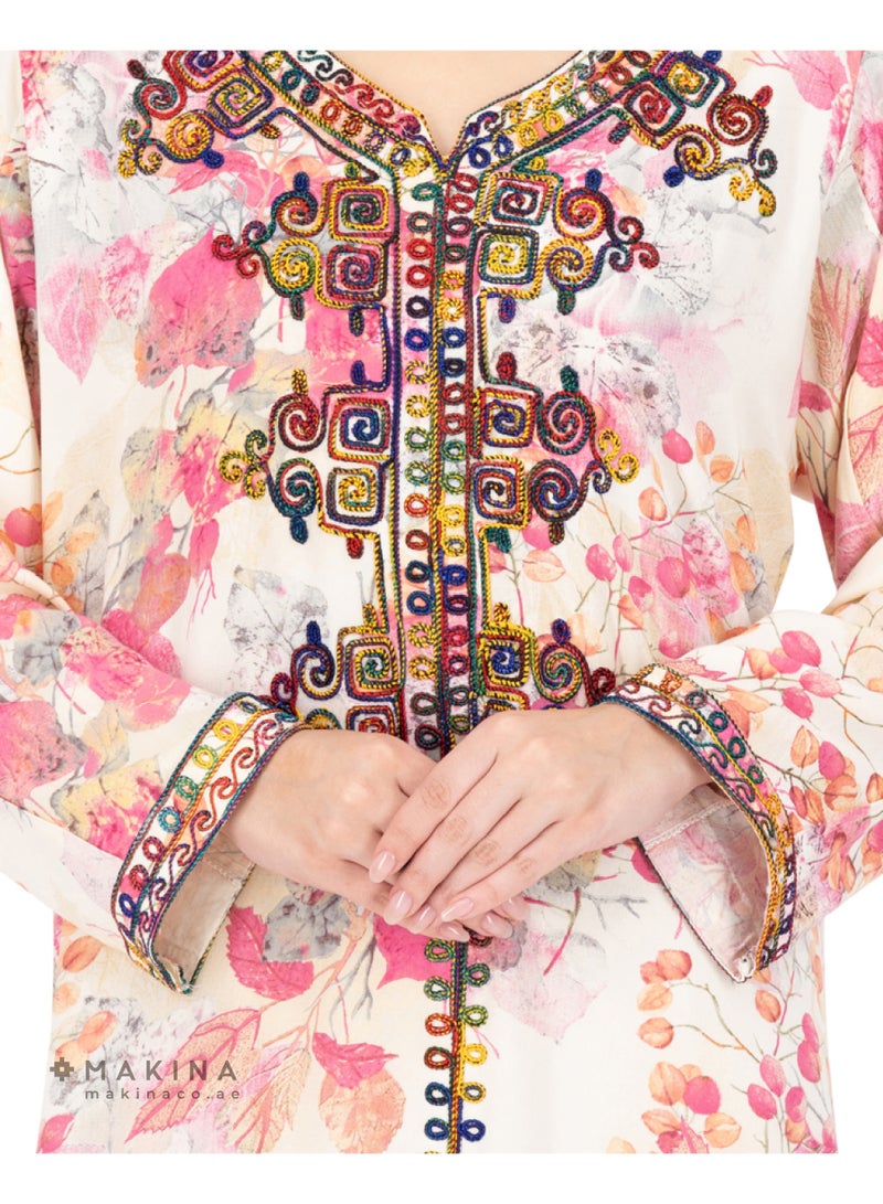 MAKINA Cotton Mukhawar with Moroccan Brim Embroidery - Image 3