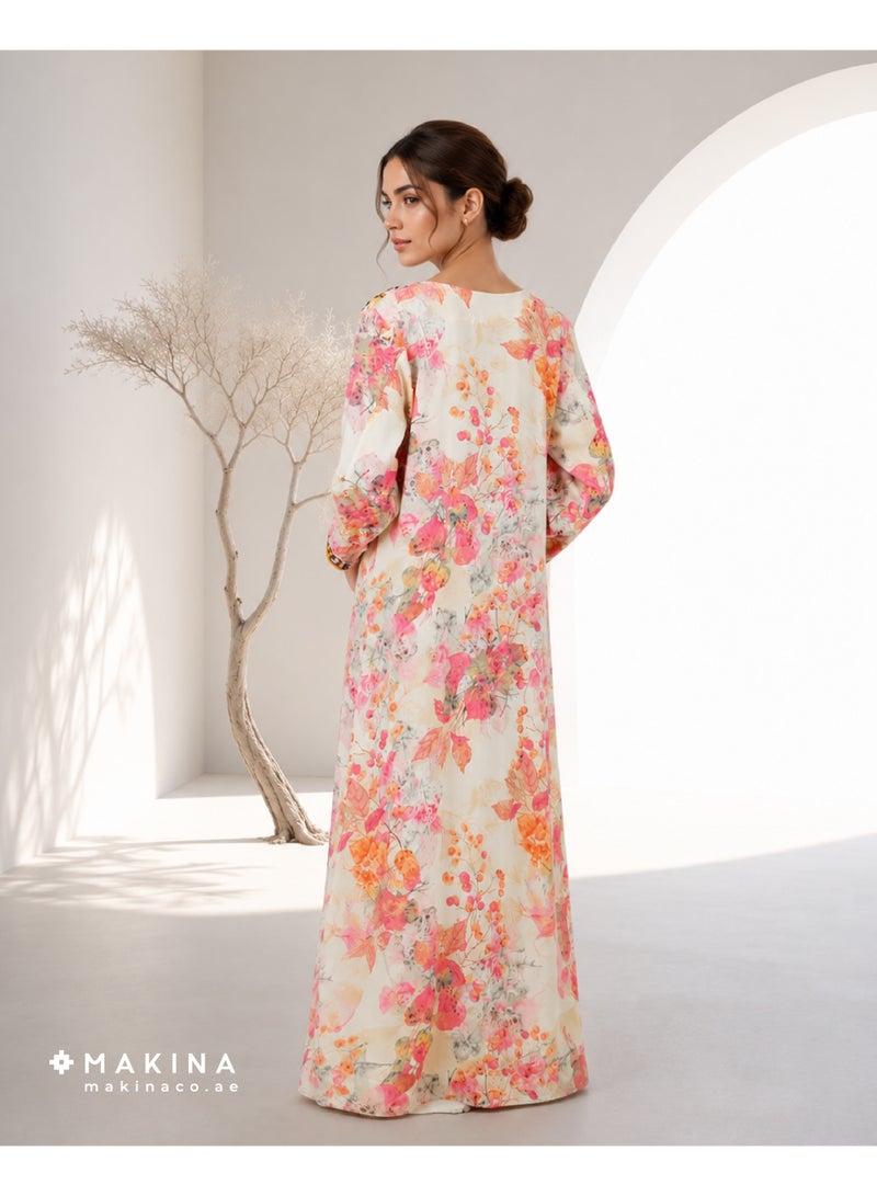 MAKINA Cotton Mukhawar with Moroccan Brim Embroidery - Image 2
