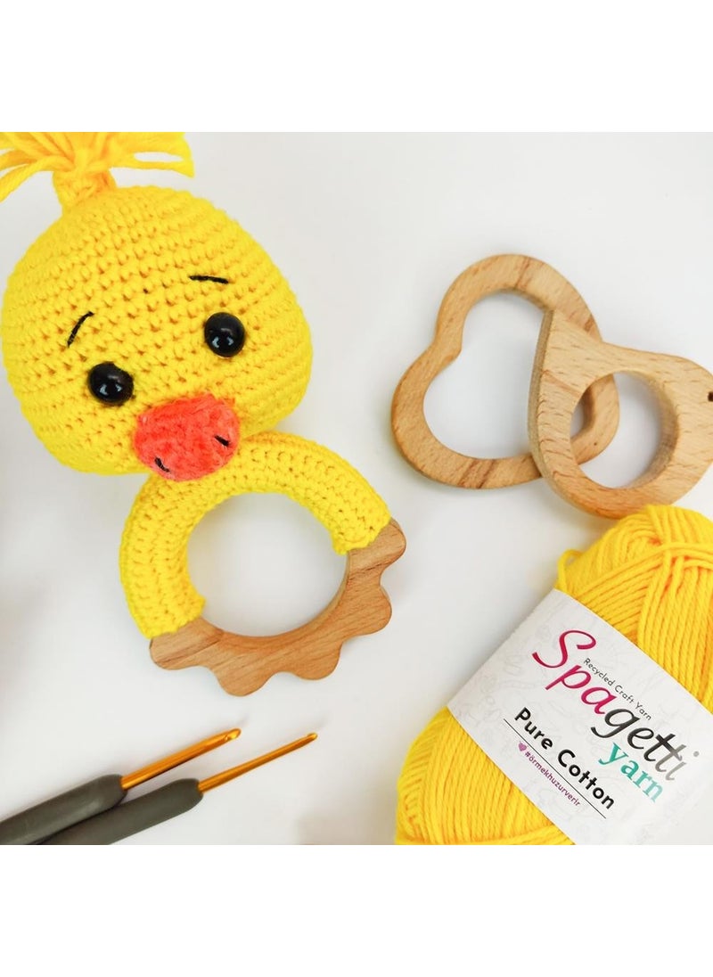 Spagetti Yarn Pure Cotton Saffron Yellow Hand Knitting Yarn  - Image 4