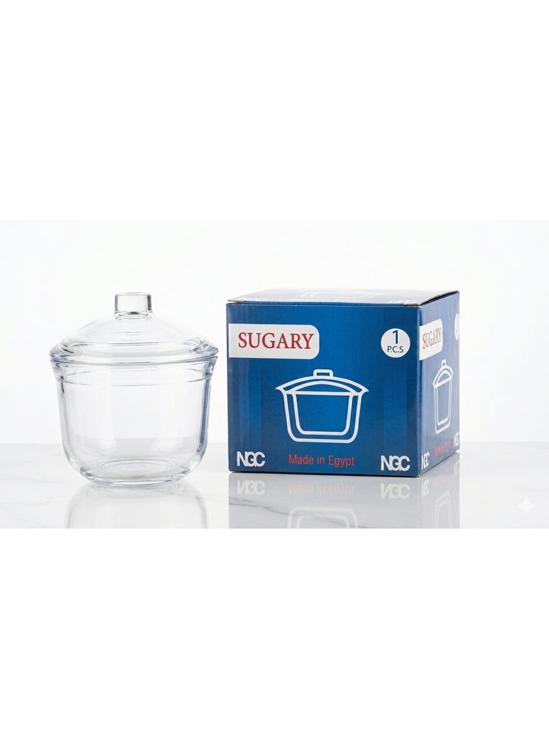 Luxury SUGARY Glass Sugar Bowl 1 P.C.S - Made in Egypt