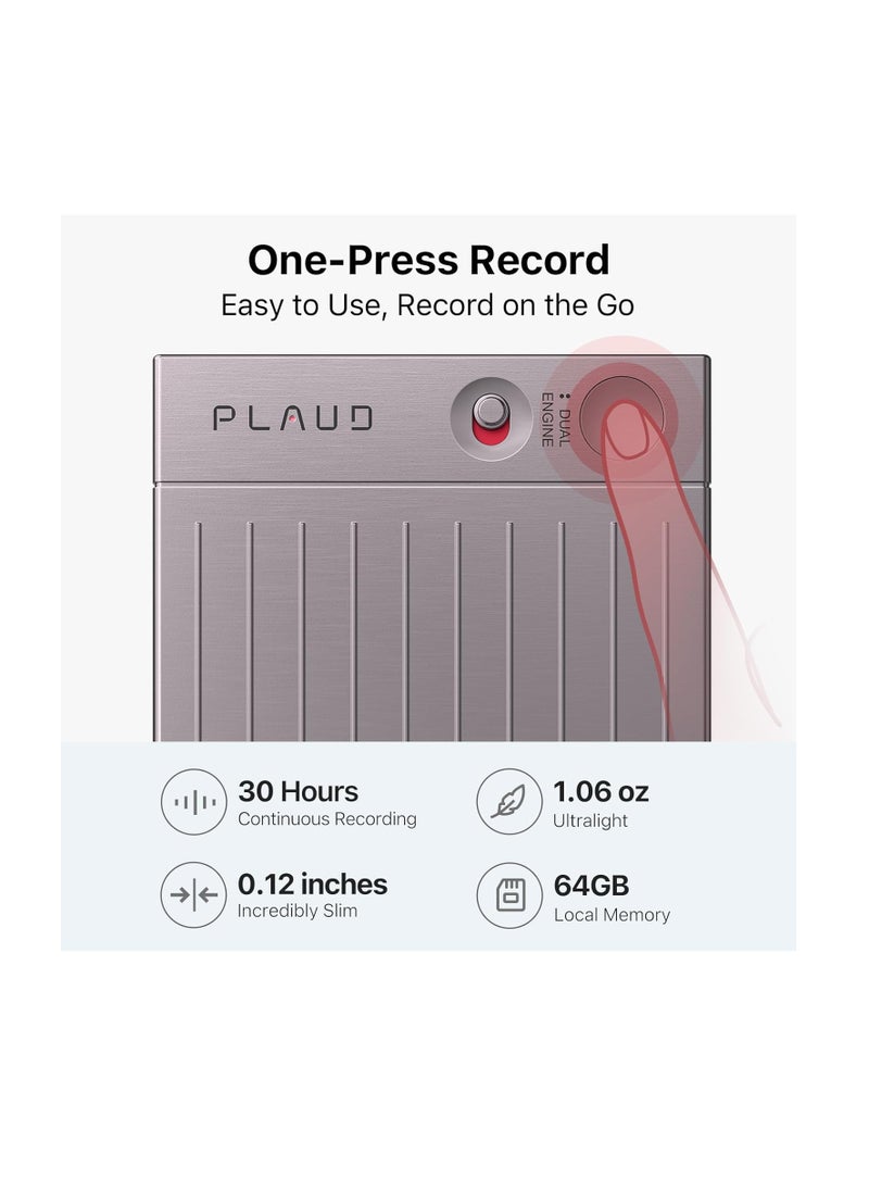 PLAUD PLAUD NOTE AI Voice Recorder with Magnetic Case Starlight  - Image 3
