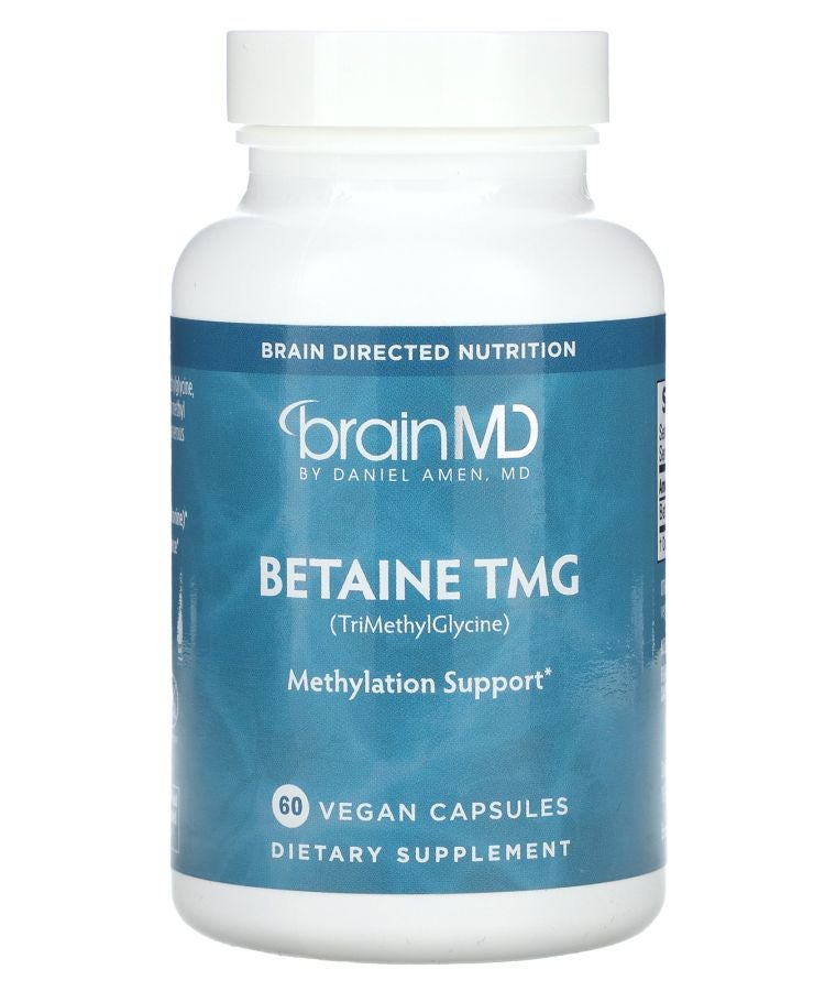 BRAINMD Betaine TMG 60 Vegan Capsules (500 mg per Capsules)