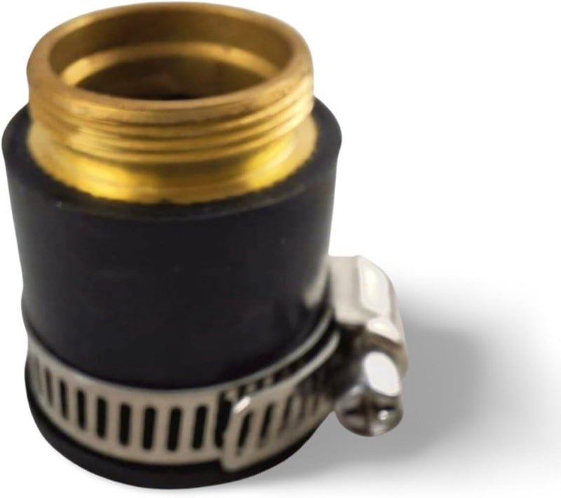 Garden Hose Adapter Brass Connector, Black with Metal Clamp, Male Thread Connector