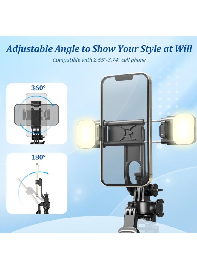2M Tripod Stand with Remote and Dual Ring Lights – 360° Rotating Phone Holder, Selfie Stick Tripod for iPhone, Android, GoPro and Cameras - Image 5