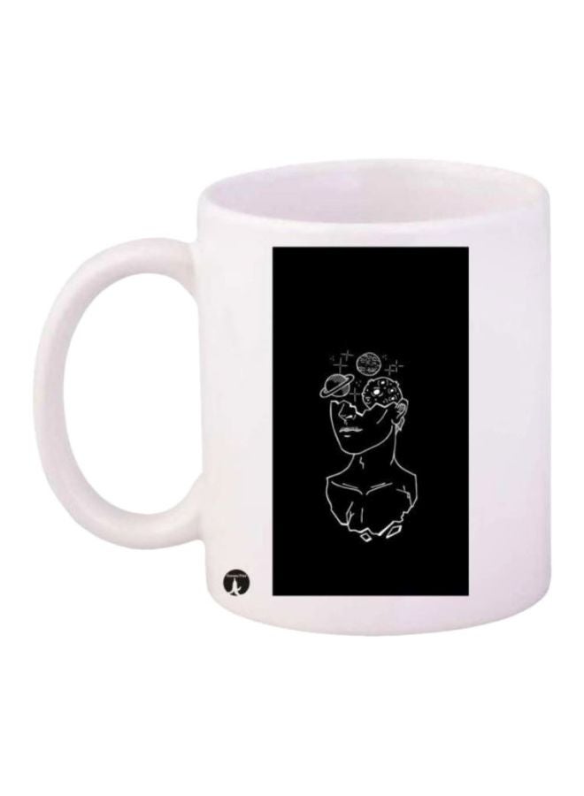 RYN Face Printed Coffee Mug White/Black