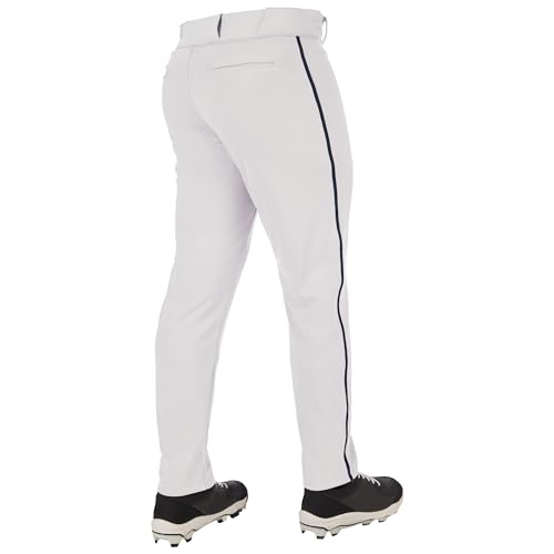 Champro Triple Crown 20 Tapered Bottom Baseball Pants with Braid Youth Medium White Navy - Image 3