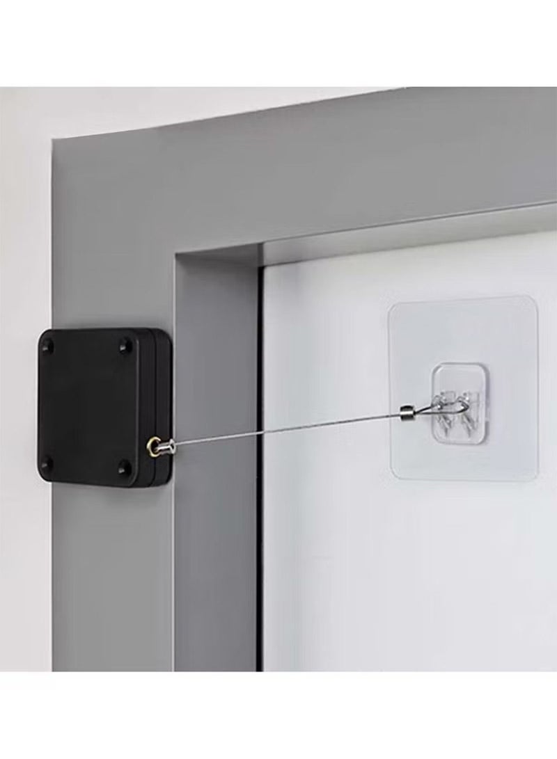 Automatic Sensor Door Closer Punch-Free Multifunctional Door Closer  Easy Installation with Drawstring for All Doors - Image 2