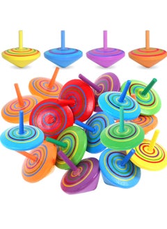Daytoyz Wooden Spinning Top, 24 PCS of Spinning Tops for Children, Wooden Spinning Top, Random Color Spinning Top, Wooden Spinning Top for Children, Birthday Celebrations, Children's Awards, Party Gifts, Souvenir Gifts  - Image 1