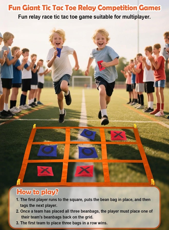 Actgan 2-in-1 Outdoor Giant Tic Tac Toe Bean Bag Toss Games, Tic Tac Toe Ball Toss Game and Dart Board Games with Sticky Balls for Kids Adults Large Lawn Carnival Yard Birthday Family Outside Party Games - Image 3