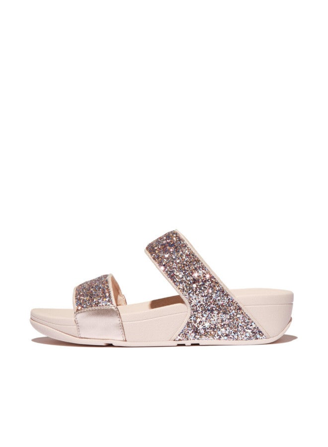 FitFlop 049-842 Fitflop Ladies Lulu Multi-Tonal Glitter Slides JE5-C33 Rose Gold - Image 1