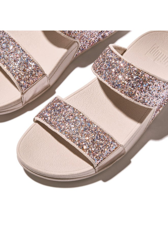 FitFlop 049-842 Fitflop Ladies Lulu Multi-Tonal Glitter Slides JE5-C33 Rose Gold - Image 3