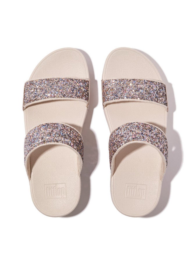 FitFlop 049-842 Fitflop Ladies Lulu Multi-Tonal Glitter Slides JE5-C33 Rose Gold - Image 2