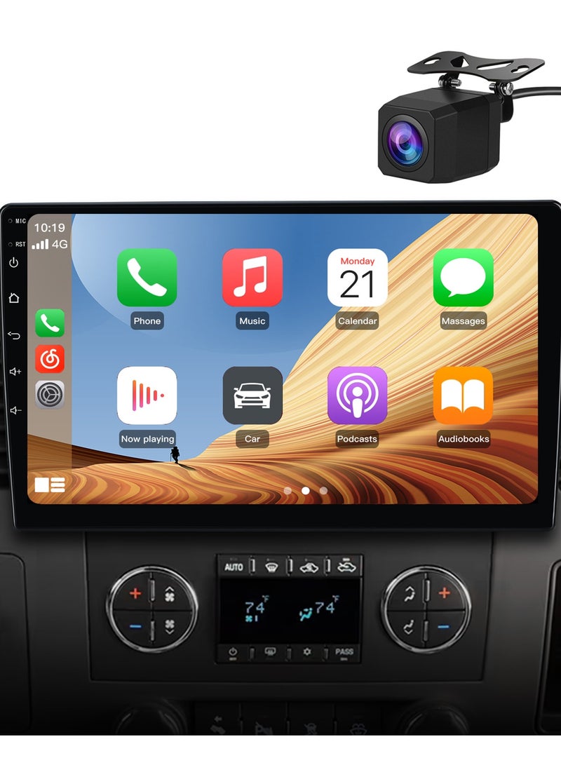 Junsun Car Radio Stereo for Chevy Chevrolet Silverado Tahoe Equinox GMC Sierra Yukon with Wireless CarPlay Android Auto 10 inch Touch Screen - Image 1