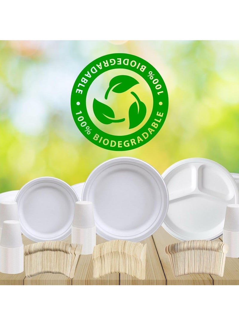 Home Smart Home Smart Bagasse Cup 8-OZ Set of 50 Pcs Heavy Duty Disposable Tea & Coffee Cup for Travel Out-Door Party and Special Event Party Favor - Image 3