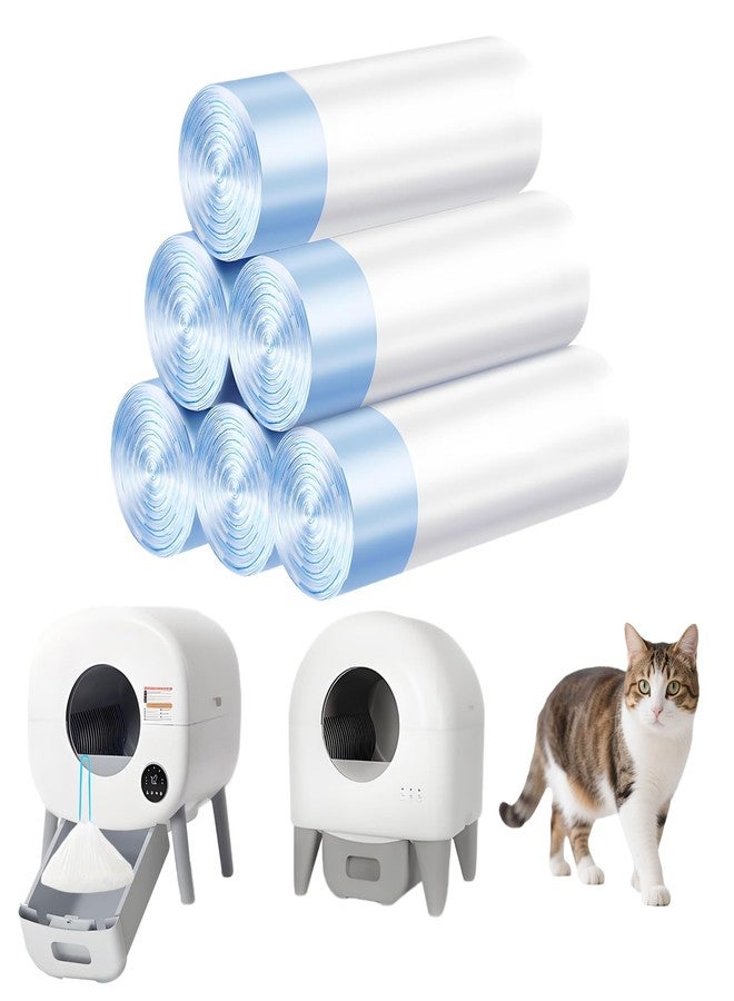 LoopTime Cat Litter Bags 120 Count, 26.37"X15.74" Drawstring Close Litter Box Liners for Automatic Litter Box,Thick Cat Poop Bags,Easy to Clean,Heavy Duty Robot Bag for Self-Cleaning Box - Image 1