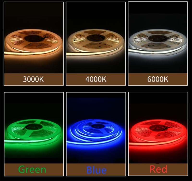 Nortek Tisya 10 Meter Warm White Cob Led Strip Lights Power Rated 12WM 480 Led Light Per Meter LED Lights for Home Decoration Bedroom Living Room TV Decoration Diwali Decoration Blue - Image 5