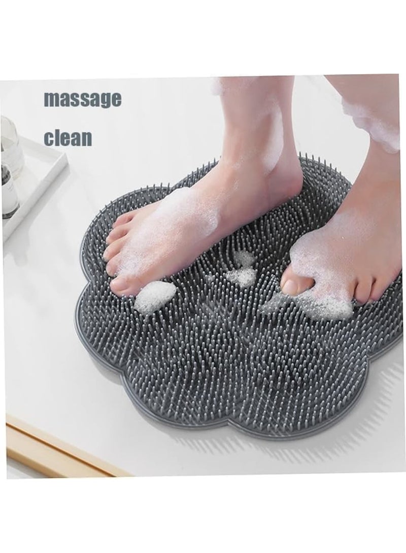 SYOSI Foot Massager for Shower, Foot Cleaner and Scrubber Mat with Non Slip Suction Cups for Dead Skin Removal and Relaxation, Spa Foot Brush for Men and Women, Bathroom or Shower, Gray - Image 3