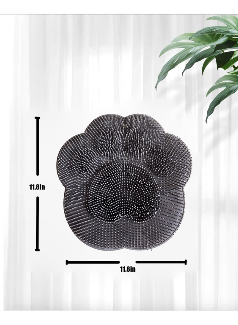 SYOSI Foot Massager for Shower, Foot Cleaner and Scrubber Mat with Non Slip Suction Cups for Dead Skin Removal and Relaxation, Spa Foot Brush for Men and Women, Bathroom or Shower, Gray - Image 2