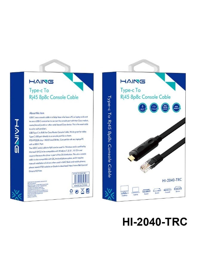Haing Type-C To Rj45 8p8c Console Cable 1.8M