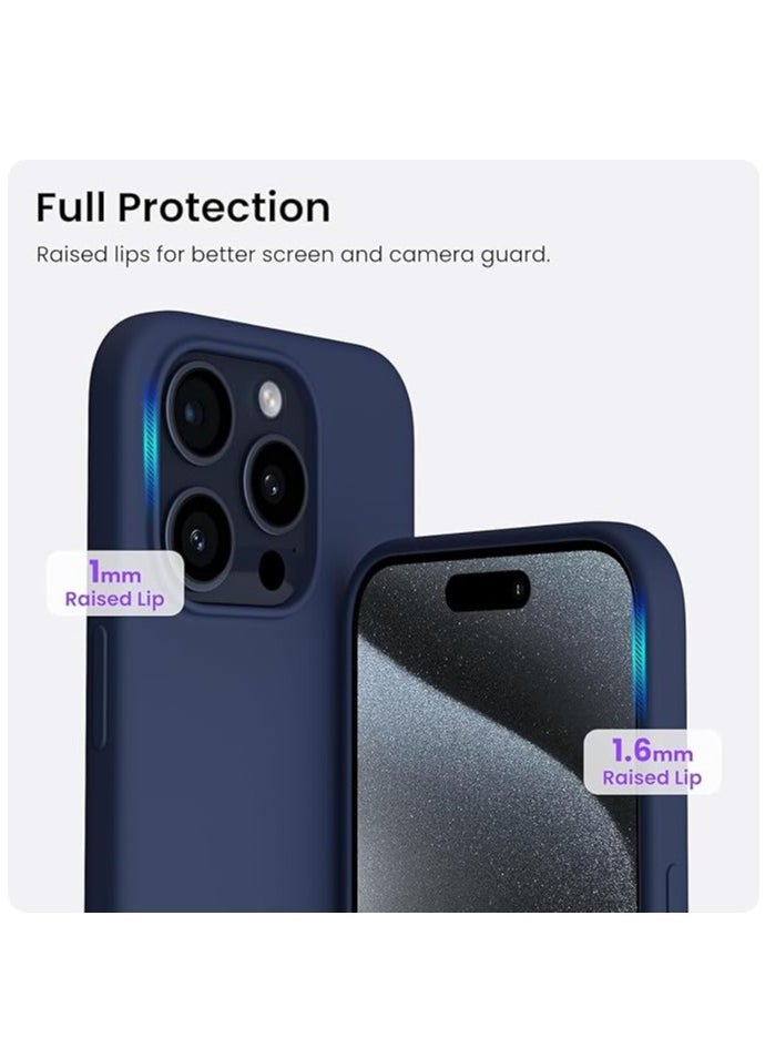 YoYoTech iPhone 15 Pro Max Case,Magnetic Liquid Silicone Compatible with MagSAFE Charging Strong Grade Drop Tested,Soft,Shockproof Protective Fiber Lining,Full Protection Cover-Blue  - Image 3