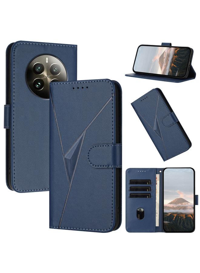 S-TOP Case For Realme 12 Pro+ Triangle Pattern Buckle Clasp Leather Phone Case - Image 1