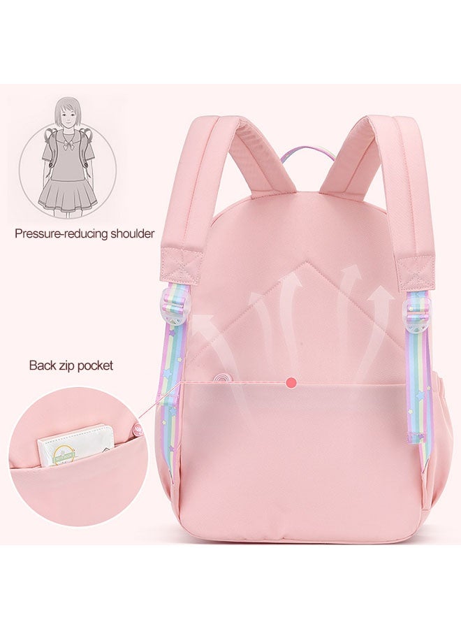 حقيبة ظهر للأطفال عالية الجودة من النايلون حقيبة ظهر مدرسية ذات سعة كبيرة وخفيفة الوزن مع أشرطة كتف مبطنة قابلة للتعديل، حقيبة مدرسية رائعة مع جيوب متعددة مناسبة للرحلات المدرسية أو أي أنشطة خارجية حقيبة كتب ابتدائية مقاومة للماء للفتيات - Image 4