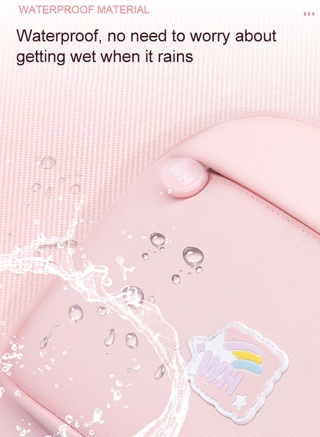 حقيبة ظهر للأطفال عالية الجودة من النايلون حقيبة ظهر مدرسية ذات سعة كبيرة وخفيفة الوزن مع أشرطة كتف مبطنة قابلة للتعديل، حقيبة مدرسية رائعة مع جيوب متعددة مناسبة للرحلات المدرسية أو أي أنشطة خارجية حقيبة كتب ابتدائية مقاومة للماء للفتيات - Image 5