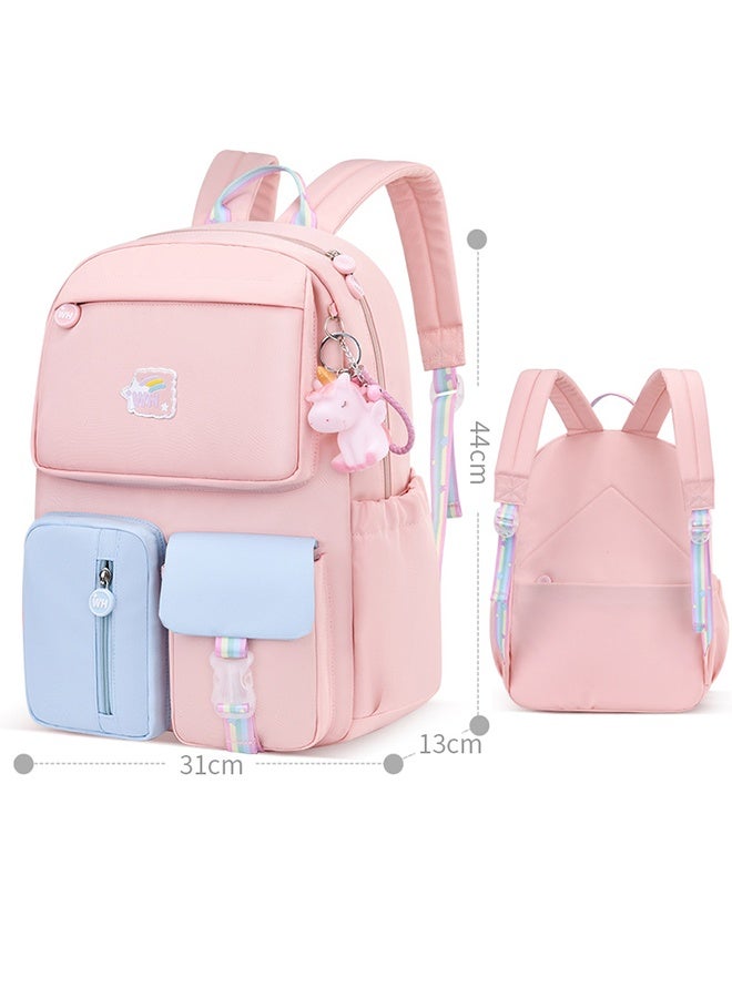 حقيبة ظهر للأطفال عالية الجودة من النايلون حقيبة ظهر مدرسية ذات سعة كبيرة وخفيفة الوزن مع أشرطة كتف مبطنة قابلة للتعديل، حقيبة مدرسية رائعة مع جيوب متعددة مناسبة للرحلات المدرسية أو أي أنشطة خارجية حقيبة كتب ابتدائية مقاومة للماء للفتيات - Image 2