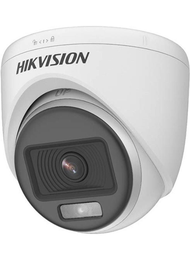 HIKVISION 2.8mm ColorVu Turbo HD 2MP CCTV Camera, 1080p Full HD, 24/7 Full-Color Night Vision, 4-in-1 Analog TVI/AHD/CVI/CVBS, Ultra-Low Light 0.001 Lux, Indoor Surveillance, White Light Illumination, Fixed Lens, White | DS-2CE70DF0T-PF - Image 1