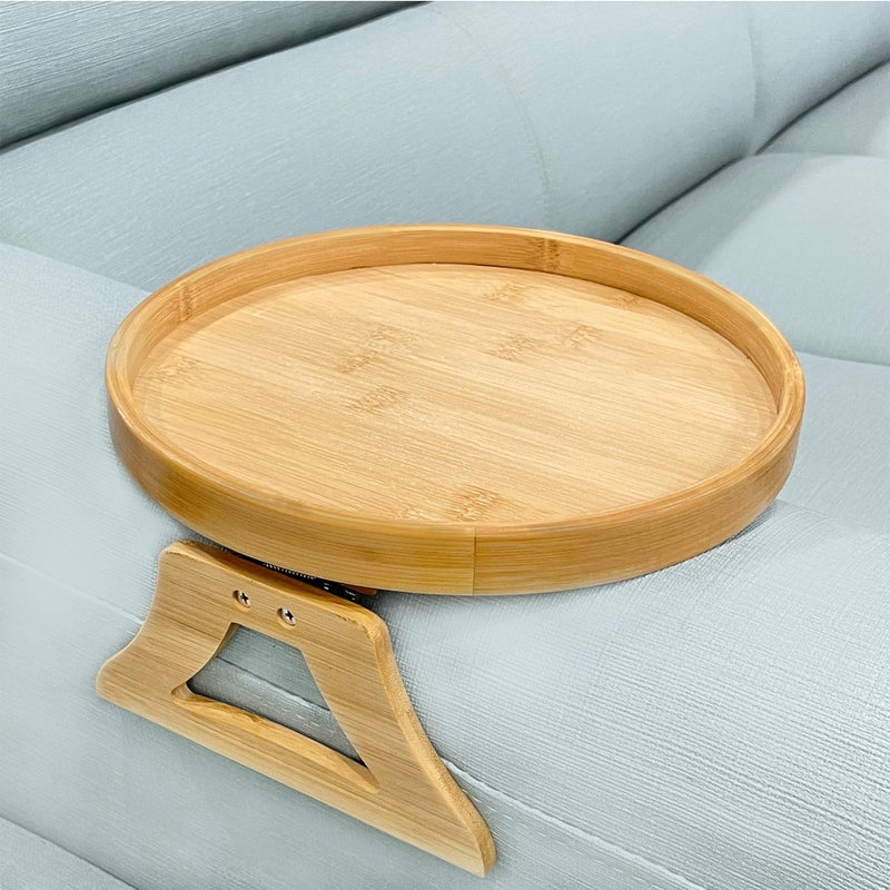 NDL Pekokavo Sofa Arm Clip Tray Side Table for Remote ControlsDrinksGamepads Holder Bamboo
